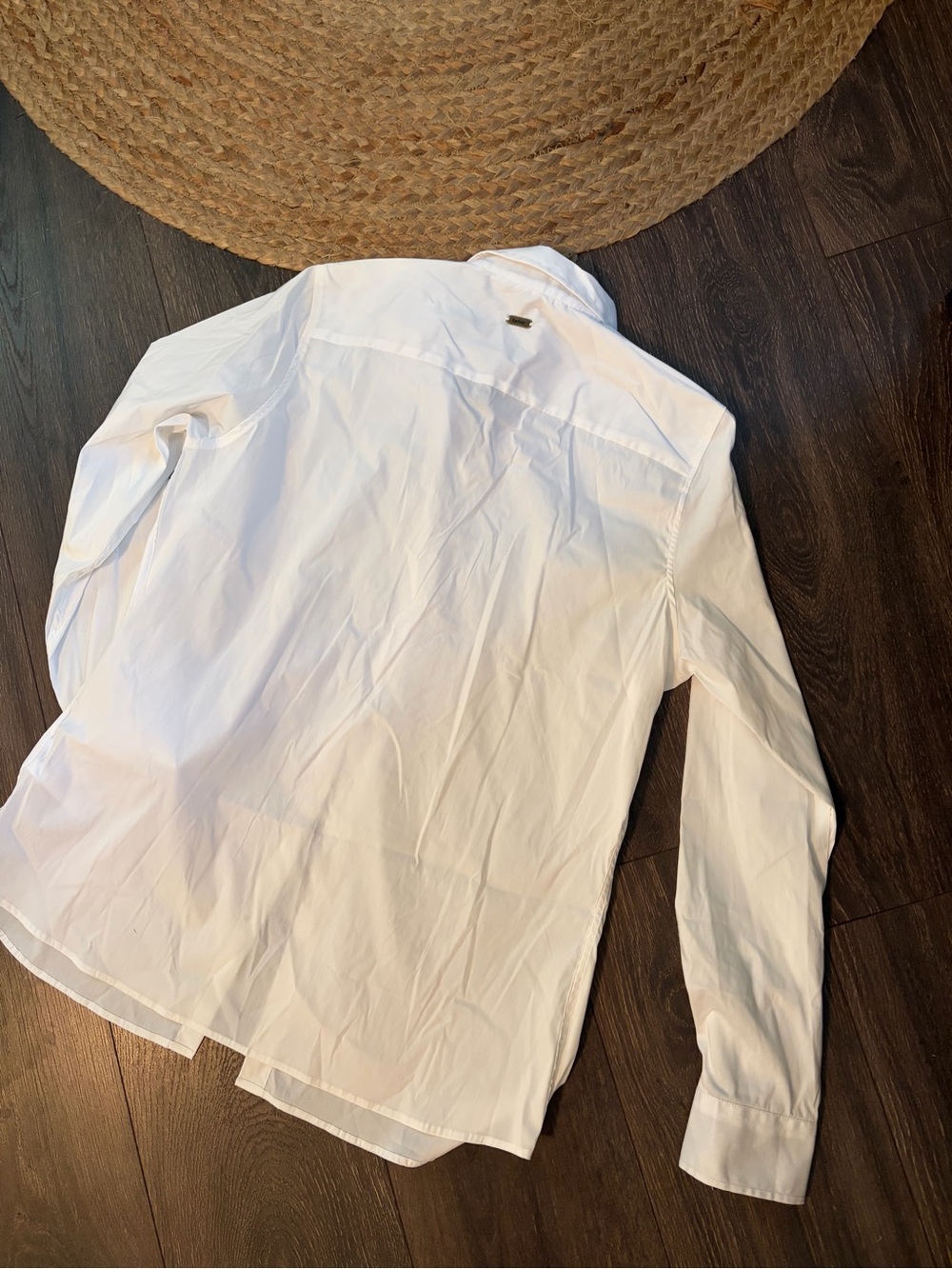 NWT Barbour White Long-Sleeve Dress Shirt with Patterned Collar Trim 14 - Picture 6 of 9